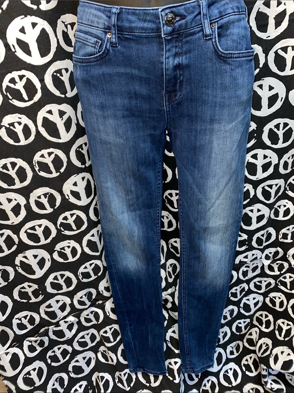 ZARA MEDIUM RISE/SLIM FIT DENIM BLUE JEANS SZ 28